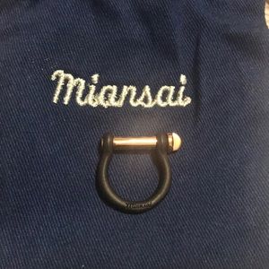 Miansai Black and Rose Gold D-Shackle Ring